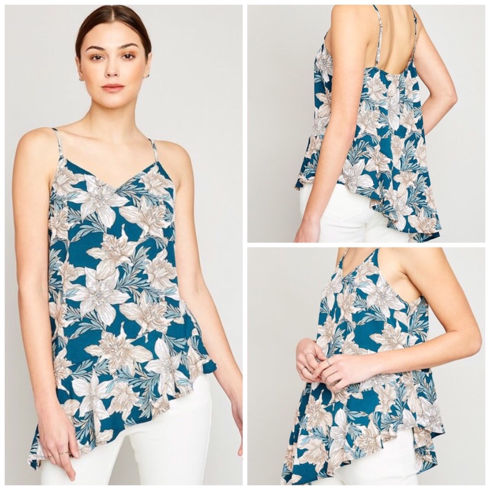 Hayden Los Angeles Asymmetrical Floral Top NWT